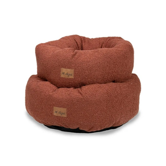 Agui mīkstā gultiņa mājdzīvniekiem Curly Donut (terakota)