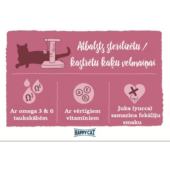 Happy Cat Minkas Sterilised Lachs - sausā barība sterilizētiem kaķiem ar lasi