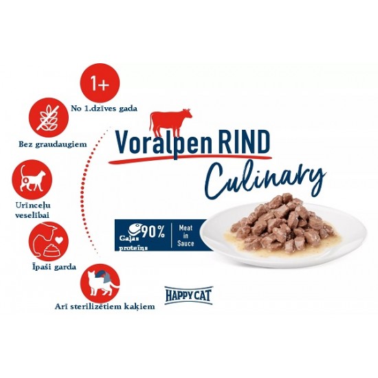 Happy Cat Meat in Sauce - Culinary Voralpen-Rind - konservi kaķiem ar liellopu