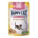 Happy Cat Meat in Sauce - Kitten & Junior Land-Geflügel - konservi kaķēniem ar mājputnu