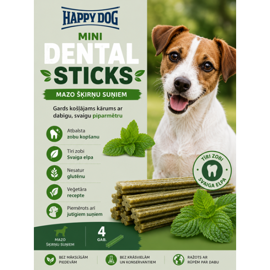 Happy Dog Dental Snacks - Dental Sticks Mini - košļājami kārumi (nūjiņas) suņiem