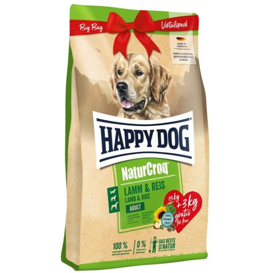 Happy Dog NaturCroq Lamm & Reis - sausā barība suņiem ar jēra gaļu & rīsiem