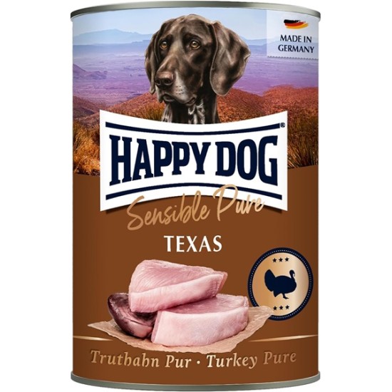 Happy Dog Sensible Pure Texas - Dosenfutter für Hunde mit Putenfleisch
