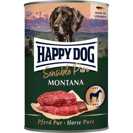 Happy Dog Sensible Pure Montana - Dosenfutter für Hunde mit Pferdefleisch