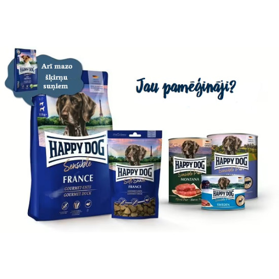 Happy Dog Sensible Pure France - konservi suņiem ar pīles gaļu