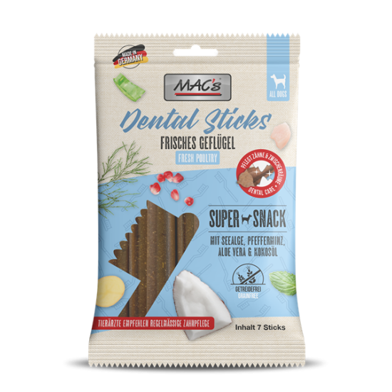 MAC's Dog Dental Sticks Geflügel - košļājami kārumi suņiem ar mājputnu