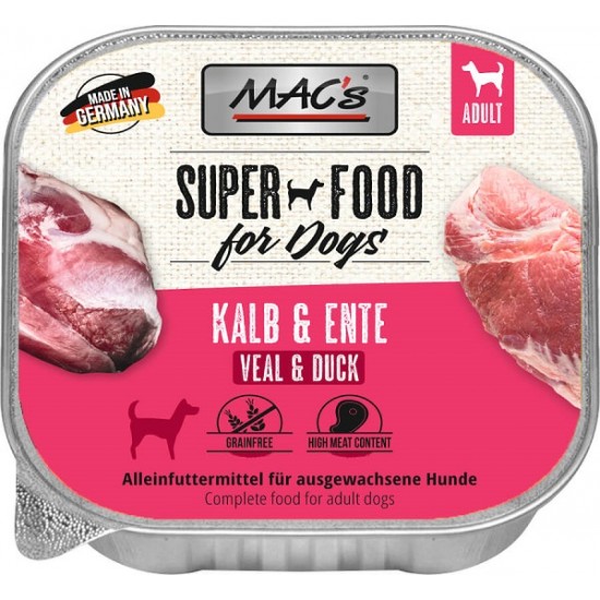 MAC's Dog Kalb & Ente - konservi suņiem ar jaunlopu & pīli