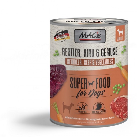 MAC's Dog Rentier, Rind & Gemüse - konservi suņiem ar briedi, liellopu & dārzeņiem