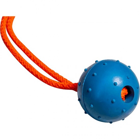 Toy for dogs - Sprenger Rubber ball with string - Ø 75 mm