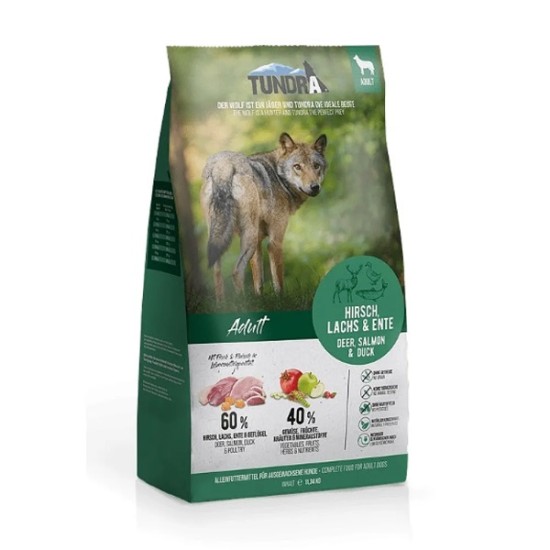 Tundra Dog Hirsch, Ente, Lachs - sausas maistas šunims su elniena, lašiša ir antiena